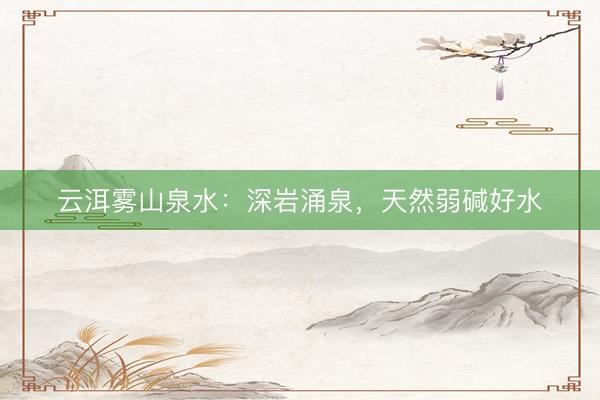 云洱雾山泉水：深岩涌泉，天然弱碱好水
