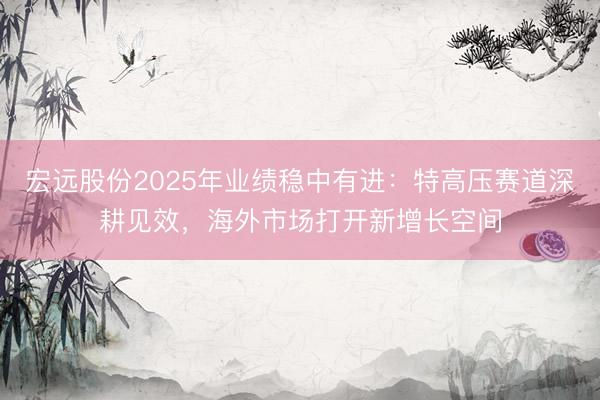 宏远股份2025年业绩稳中有进：特高压赛道深耕见效，海外市场打开新增长空间