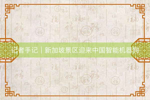记者手记｜新加坡景区迎来中国智能机器狗