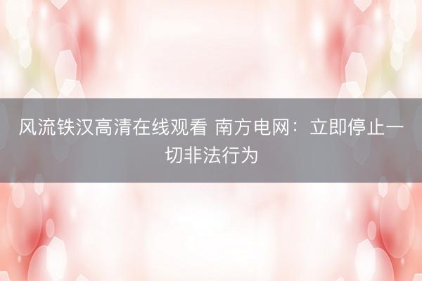 风流铁汉高清在线观看 南方电网：立即停止一切非法行为