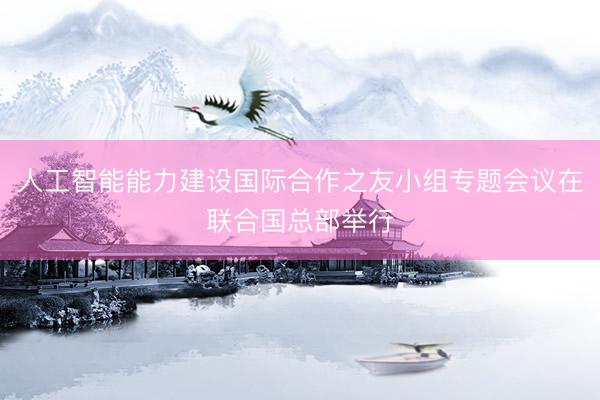 人工智能能力建设国际合作之友小组专题会议在联合国总部举行