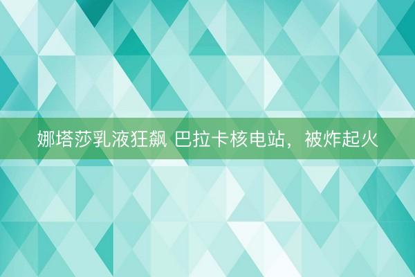娜塔莎乳液狂飙 巴拉卡核电站，被炸起火