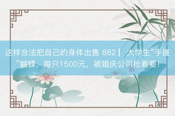 这样合法把自己的身体出售 882 ▏大学生“手搓”蝴蝶，每只1500元，被婚庆公司抢着要！