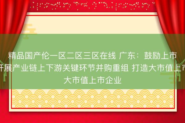 精品国产伦一区二区三区在线 广东：鼓励上市企业开展产业链上下游关键环节并购重组 打造大市值上市企业