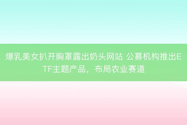 爆乳美女扒开胸罩露出奶头网站 公募机构推出ETF主题产品，布局农业赛道