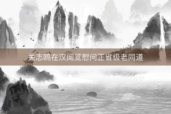 关志鸥在汉阅览慰问正省级老同道
