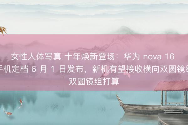 女性人体写真 十年焕新登场:华为 nova 16 系列手机定档 6 月 1 日发布,新机有望接收横向双圆镜组打算