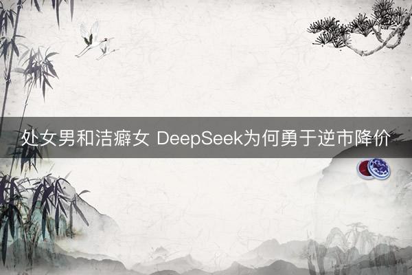 处女男和洁癖女 DeepSeek为何勇于逆市降价