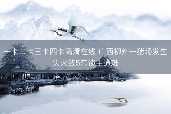 一卡二卡三卡四卡高清在线 广西柳州一猪场发生失火致5东谈主遭难