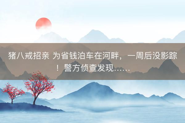 猪八戒招亲 为省钱泊车在河畔，一周后没影踪！警方侦查发现……