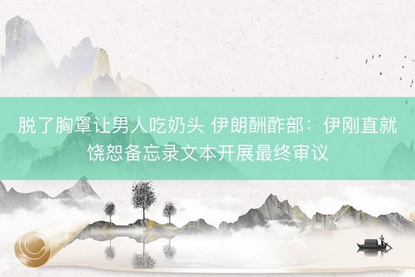 脱了胸罩让男人吃奶头 伊朗酬酢部：伊刚直就饶恕备忘录文本开展最终审议