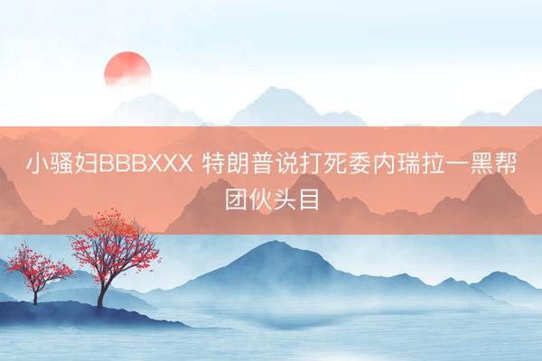 小骚妇BBBXXX 特朗普说打死委内瑞拉一黑帮团伙头目
