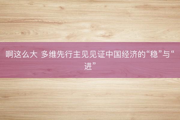 啊这么大 多维先行主见见证中国经济的“稳”与“进”