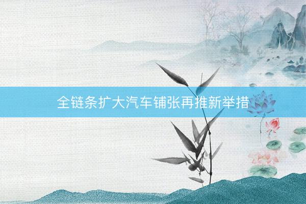 全链条扩大汽车铺张再推新举措